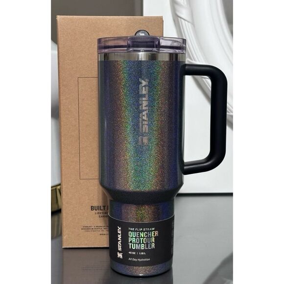 STANLEY QUENCHER PROTOUR FLIP STRAW 40OZ TUMBLER, MIDNIGHT GLITZ - Picture 1 of 5
